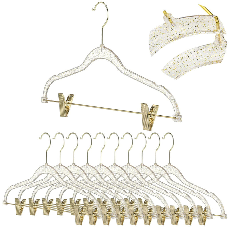 10 Pcs Clear Hangers With Clips Acrylic Glitter Hangers 17 X 8 Inches Plastic Sk