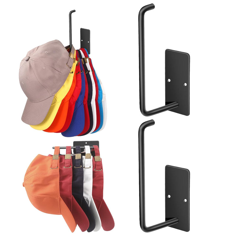 Hat Racks For Baseball Caps 2 Pack, Stainless Steel Adhesive Hat Hanger Hooks Ho