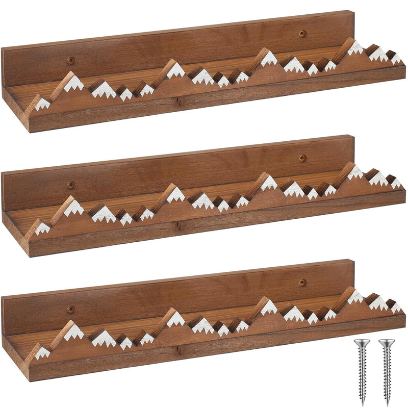3 Pcs Snow Mountain Floating Shelves Wood Nursery Book Shelves Nursery Floatin