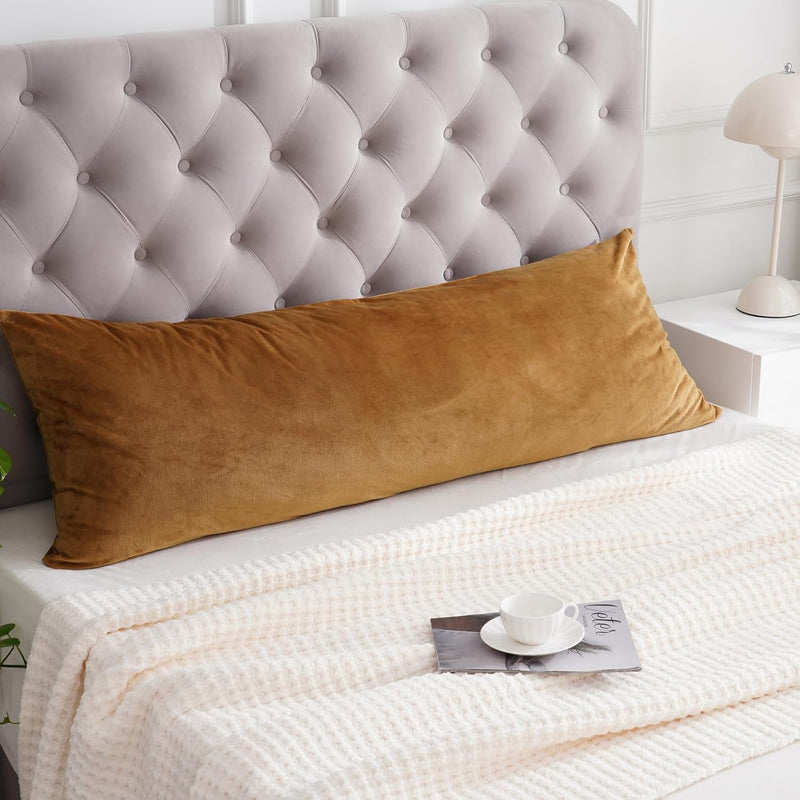 Super Soft Velvet Zippered Body Pillowcase, No Insert, 1 Pack Luxury Cozy Warm