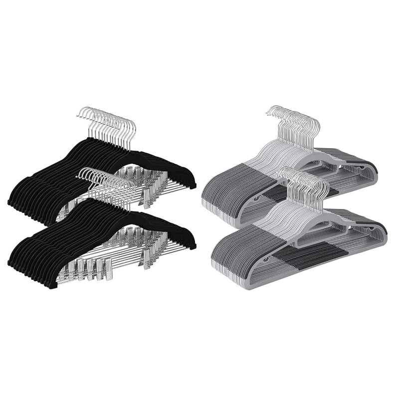 50-Pack Hangers And 30 Pants Hangers Bundle, Non-Slip Hangers For Closet Organiz