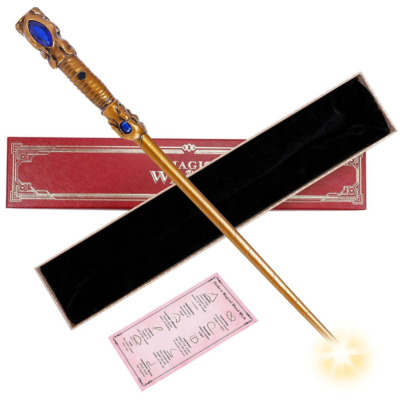 Light Up Magic Wizard Wand Rechargeable Illuminating Golden Wands For Witches