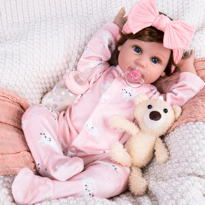 Lifelike Reborn Baby Doll 22 Inch Realistic Newborn Girl Doll Great Gift Fo