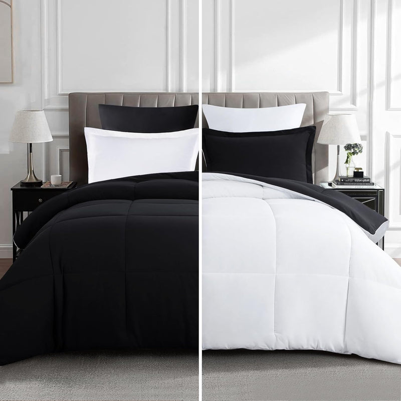 Reversible Comforter Set Queen - Fluffy 3-Pieces Comforter Set Soft And Lightw