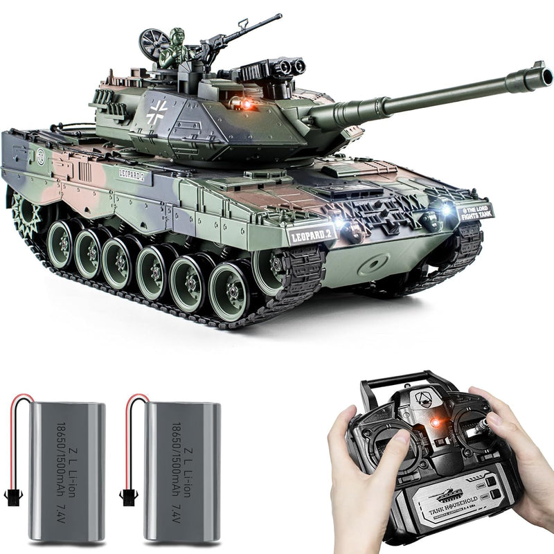 1:18 Rc Tank, 2.4Ghz German Leopard Ii Remote Control Tank Model Toys, Battle