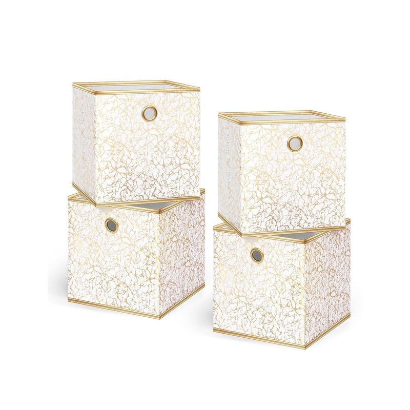 Collapsible Storage Cube Bins, Foldable 11 Inch Cube Storage Bins With Grommet H