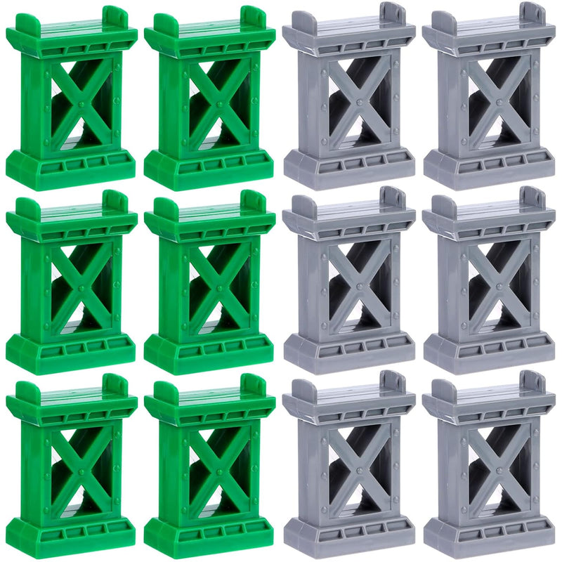 12 Pcs Train Bridge Pier Track Railway Accessories Multi Level Support Risers