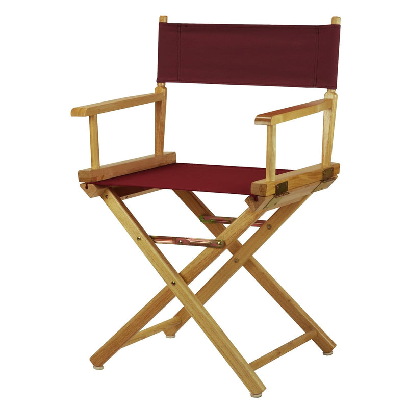 18" Director'S Chair Natural Frame With Burgundy Canvas