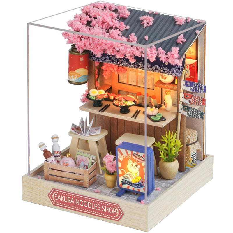 Diy Dollhouse Miniature Kit, Doll House Kit With Dust Proof Cover, Mini Han