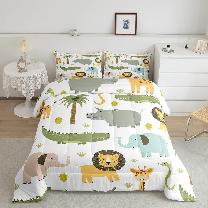 Wild Animals Comforter Set Safari Animals Print Comforter For Boys Girls Teens