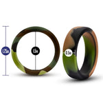 Performance Puria Silicone Cock Ring - 1.5" Wide Penis Ring - Enhances Girth & Hard Erections - Ultrasilk Smooth, No Pinch Design - Stretchy Sex Toy For Men & Couple - Green Camouflage
