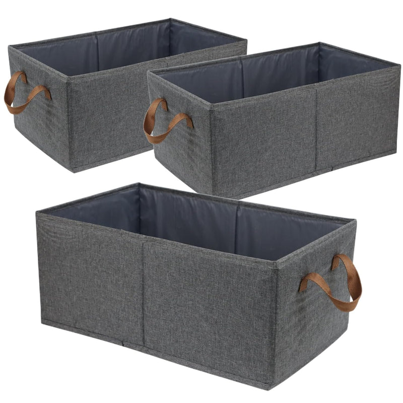 Pack Of 3 Large Capacity Storage Bins Closet Organizer System, Sturdy Foldable S