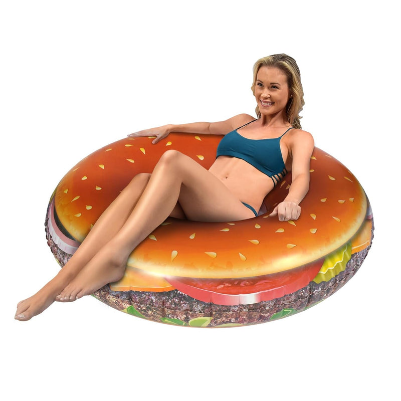 GoFloats Cheeseburger Party Tube - Giant Size Fun That Will Leave You Hungr