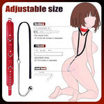 Stainless Steel Anal Hook & Leather Collar Restraint Set – Adjustable Bondage Kit