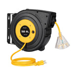 Retractable Extension Cord Reel, 50Ft Power Cord Reel With 14Awg/3C Sjtow, 13A