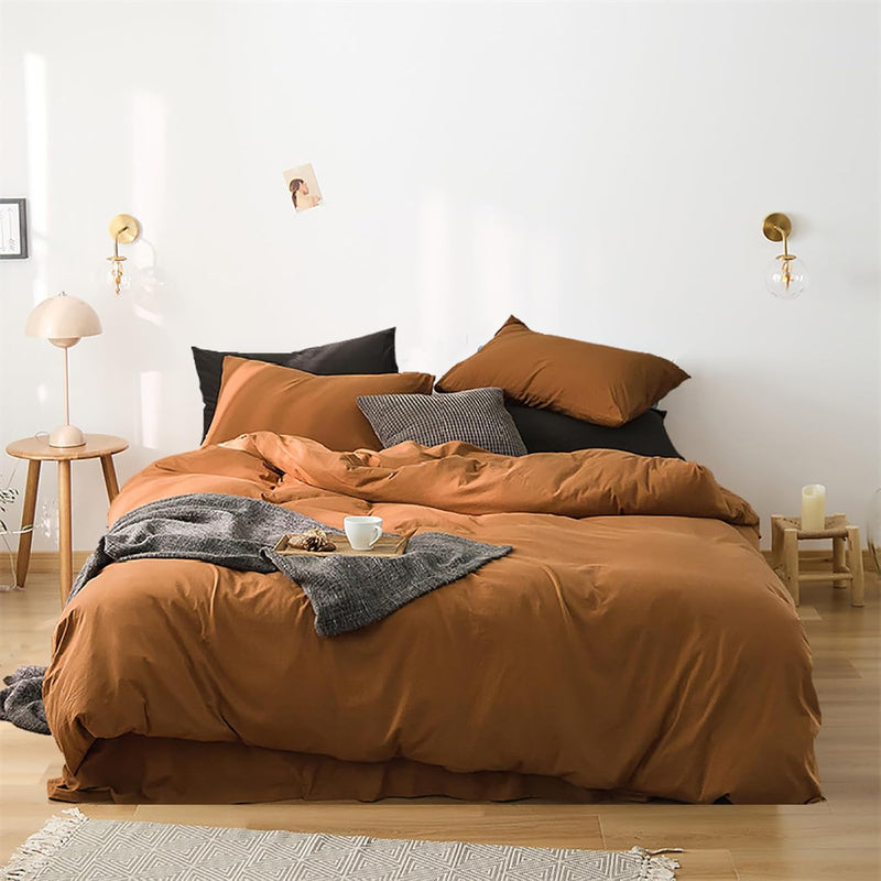 Pumpkin Color Comforter Set Queen Rust Comforter Bedding Set Full Burnt Orange