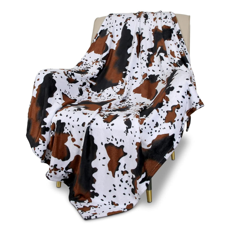 Flannel Fleece Throw Blanket For Couch Cow Print Blanket Fuzzy Cozy Comfy Supe