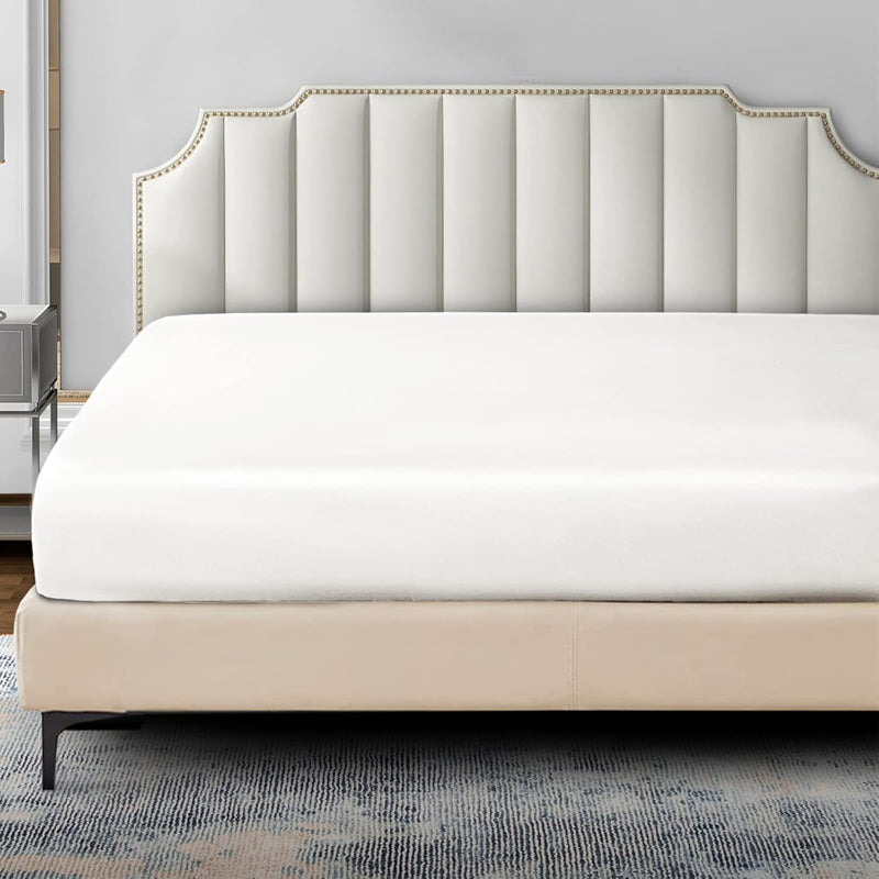 Satin Fitted Sheet King Size, 1 Single Fitted Sheet Only, Extra Soft Deep Pock