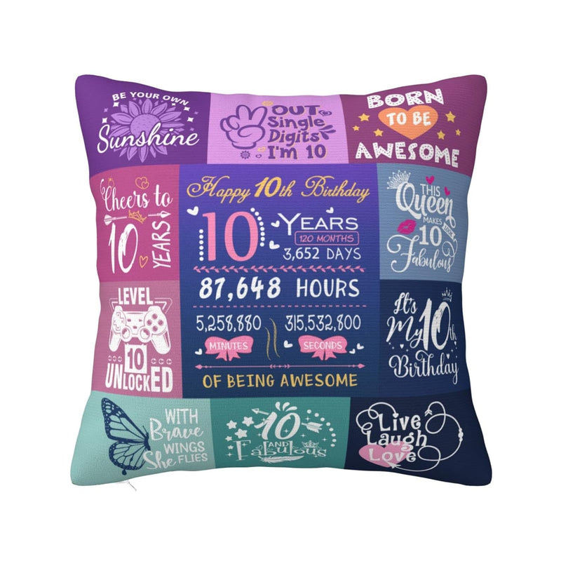 10Th Birthday Gifts For Girls, Birthday Gifts For 10 Year Old Girl Pillow Cove