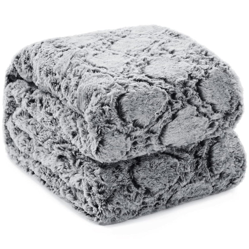 Faux Fur Blanket King Size Winter Super Soft Cozy Warm Fluffy Plush Blanket Qu