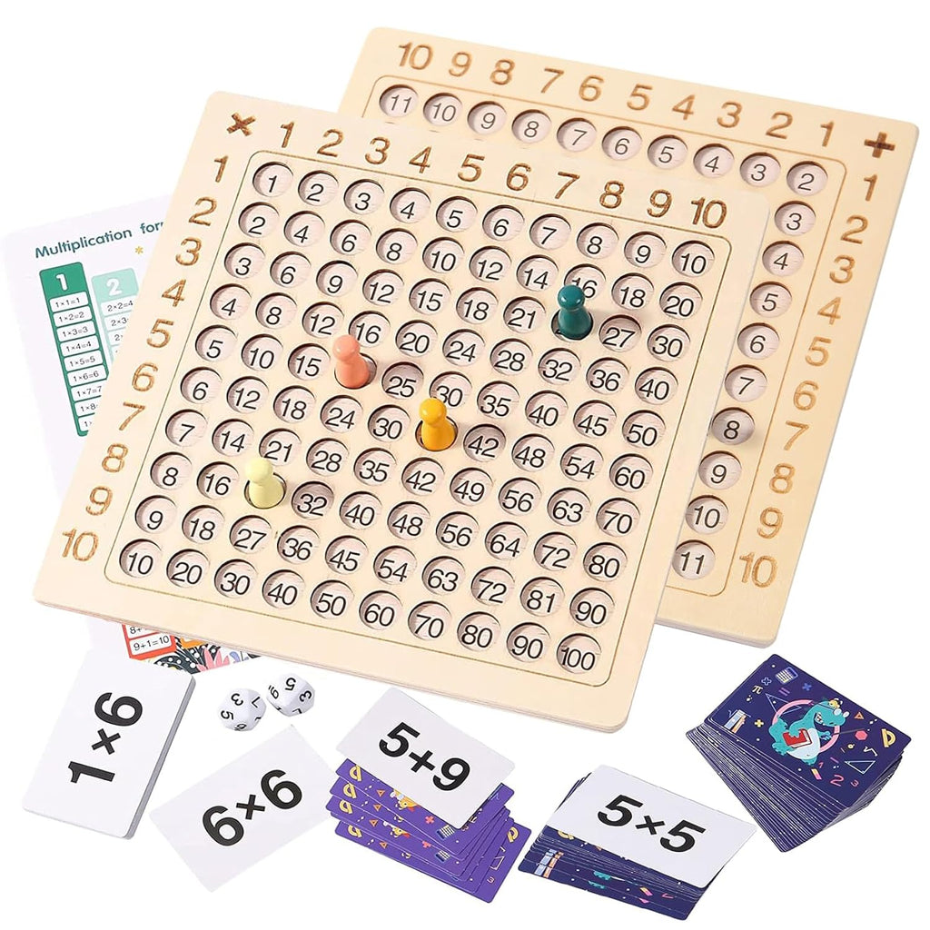 2 In 1 Multiplication Addition Math Board Game For Kids Wooden Montess ...
