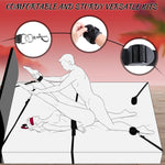 Adjustable BDSM Bondage Harness Kit – Bed Restraints, Cuffs, Blindfold & Tickler Set
