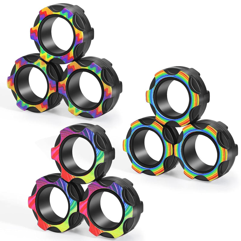 Fingers Magnetic Ring Fidget Toys Colorful Silent Magnetic Rings For Anxiety 9