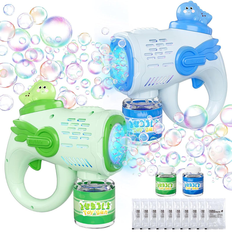 Dinosaur Bubble Gun 2 Pack Light Up Dino Bubble Machine Toys For Ages 3 8 K