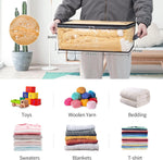 4pcs Clear Storage Boxes, 35L/9.5Gal, PVC Fabric, Zipper, for Clothes, Blankets, Bed Sheets, Closet Organizer