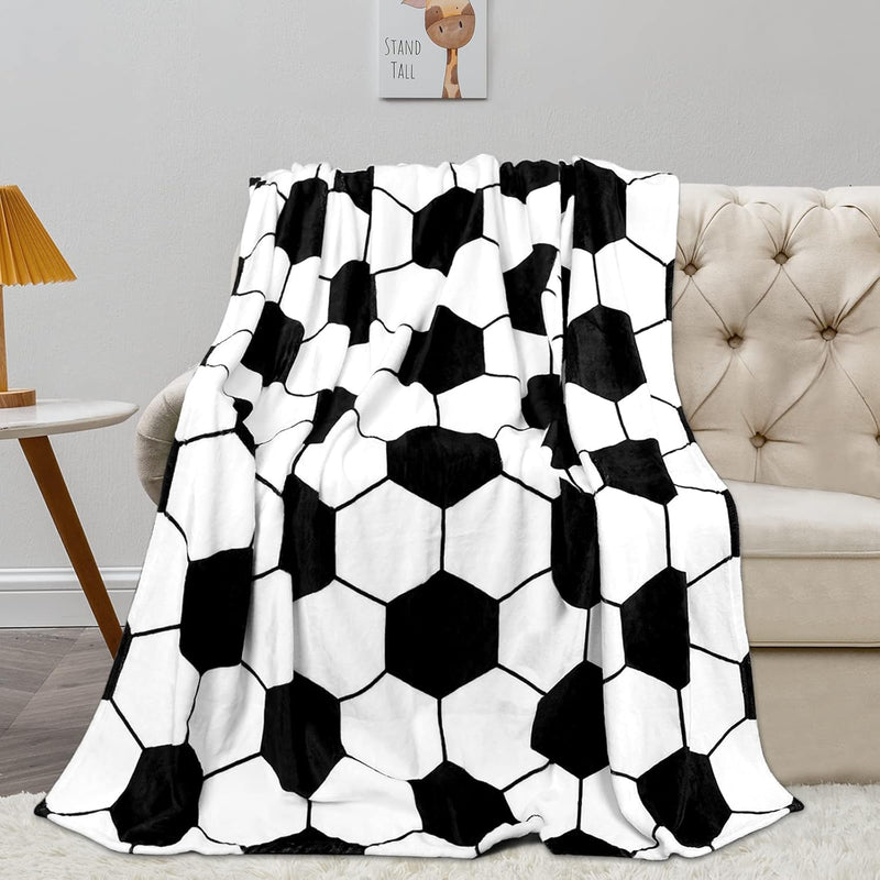 Soccer Blanket, Soccer Gifts For Boys Girls Soccer Lovers, Soft Fleece Throw B