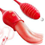 Vibrator Tongue Sex Toys For Women - 2 In 1 Realistic Tongue Vibrators With 10 Licking Clitoral & 10 Vibration Modes, Ultra-Soft Flexible Clit Stimulator Licker, Adult Toy For Female Couple Games