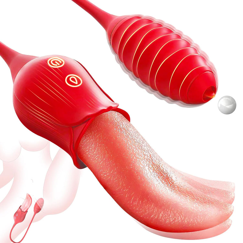 Vibrator Tongue Sex Toys For Women - 2 In 1 Realistic Tongue Vibrators With 10 Licking Clitoral & 10 Vibration Modes, Ultra-Soft Flexible Clit Stimulator Licker, Adult Toy For Female Couple Games