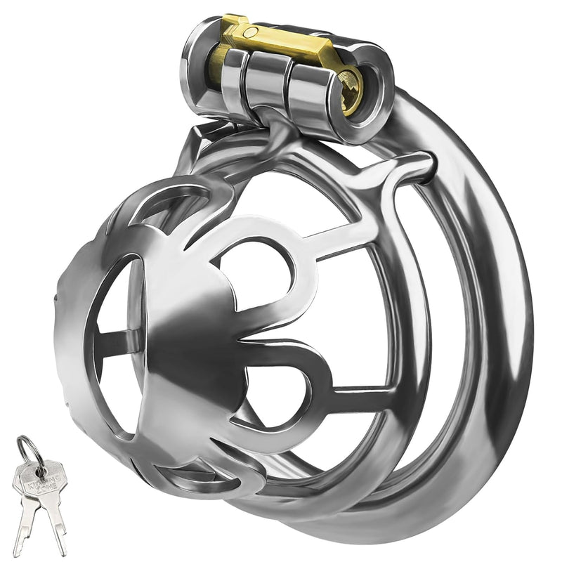 Stainless Steel Chastity Cage Male Chastity Device Cock Cage Locked Penis Cage Sm Bondage Gear Chastity Sex Toy For Men (1.57 Inch)
