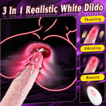Realistic Huge White Dildo Sex Toys - Sex Machine Dildo For G Spot Vagina Anal Sex Stimulation, Thrusting Vibrator With 10 Vibration Modes & 3 Speeds, Remote Control Adult Sex Toys For Couples