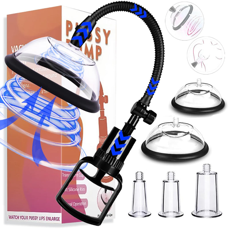Pussy Pump Sex Toys, Clitoral Pumps Enhance Sensation And Increase Female Sexual Pleasure, Adult Play Nipple Clitoral Stimulator Includes 5 Suction Cups To Promote Couple'S Pleasure (Upgrade 5 Cups)