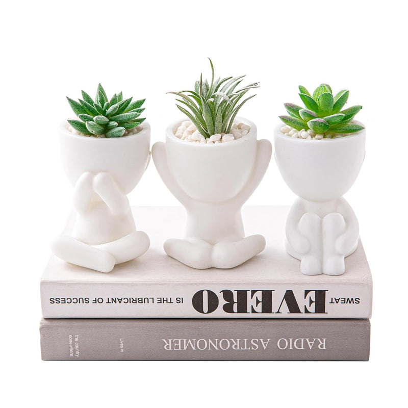 3Pcs Cute Artificial Plant Office Decor For Women And Men, Aesthetic Desk Plan