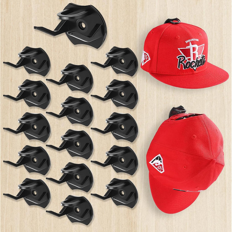 Adhesive Hat Rack For Wall Baseball Caps, 16 Pack Hooks For Hats, Strong Hold Ha