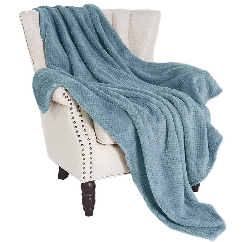Waffle Textured Extra Large Fleece Blanket, Super Soft And Warm Throw Blanket