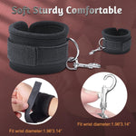 Under Mattress Bed Restraint Set – Adjustable Cuffs, Blindfold & Tickler