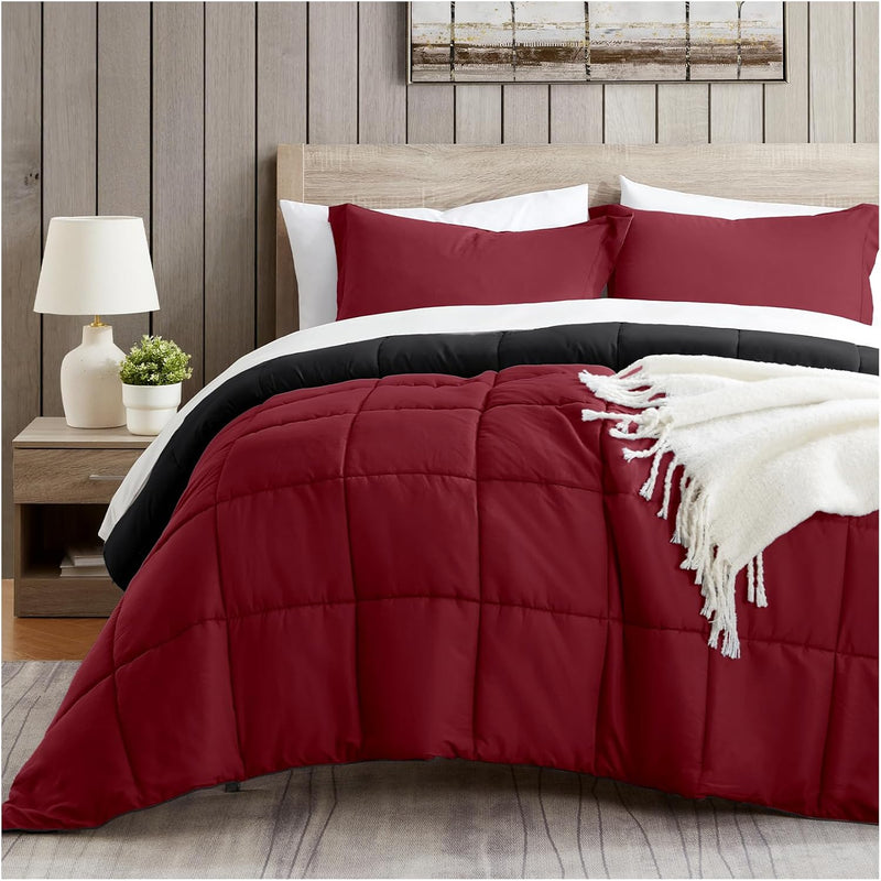 Twin Comforter Set Red, Lightweight Comforters Twin Size Bed, Soft Breathable