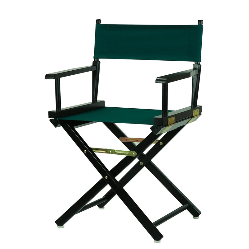 18" Director'S Chair Black Frame With Hunter Green Canvas