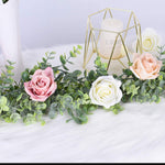 Faux Eucalyptus Garland Plant, 2 Pack Artificial Vines Hanging Eucalyptus Leaves Greenery Garland for Wedding Backdrop Arch Wall Decor, 6 Feet/pcs UV Protected Indoor Outdoor