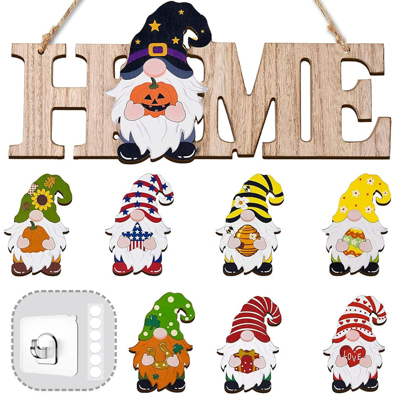 Littlefox 3D Gnome Interchangeable Seasonal Welcome Sign (Upgrade Designed) Di