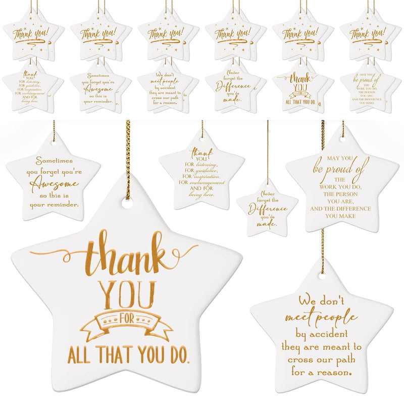 24 Pcs Christmas Thank You Gifts Appreciation Gifts For Coworkers Ceramic Orna