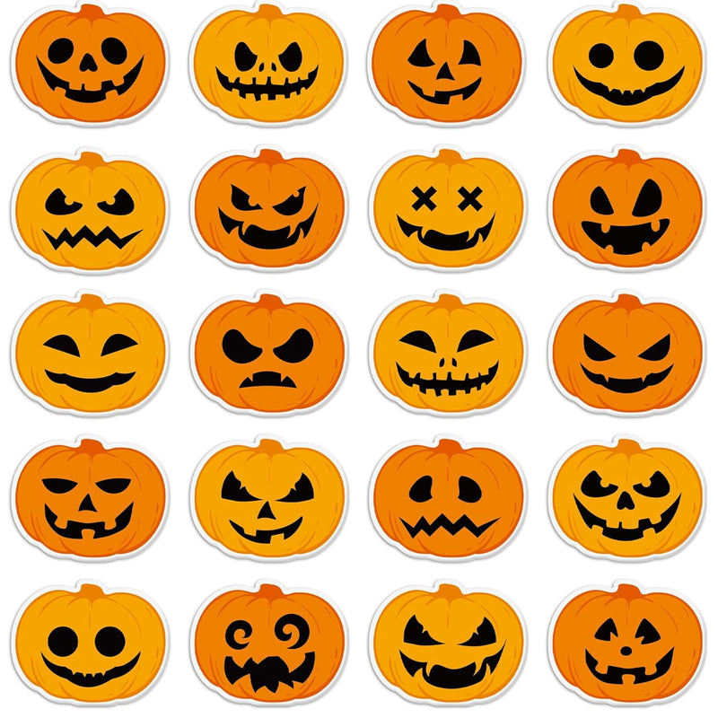 20 Pcs Halloween Pumpkin Thick Gel Clings Halloween Window Decor Halloween Pum