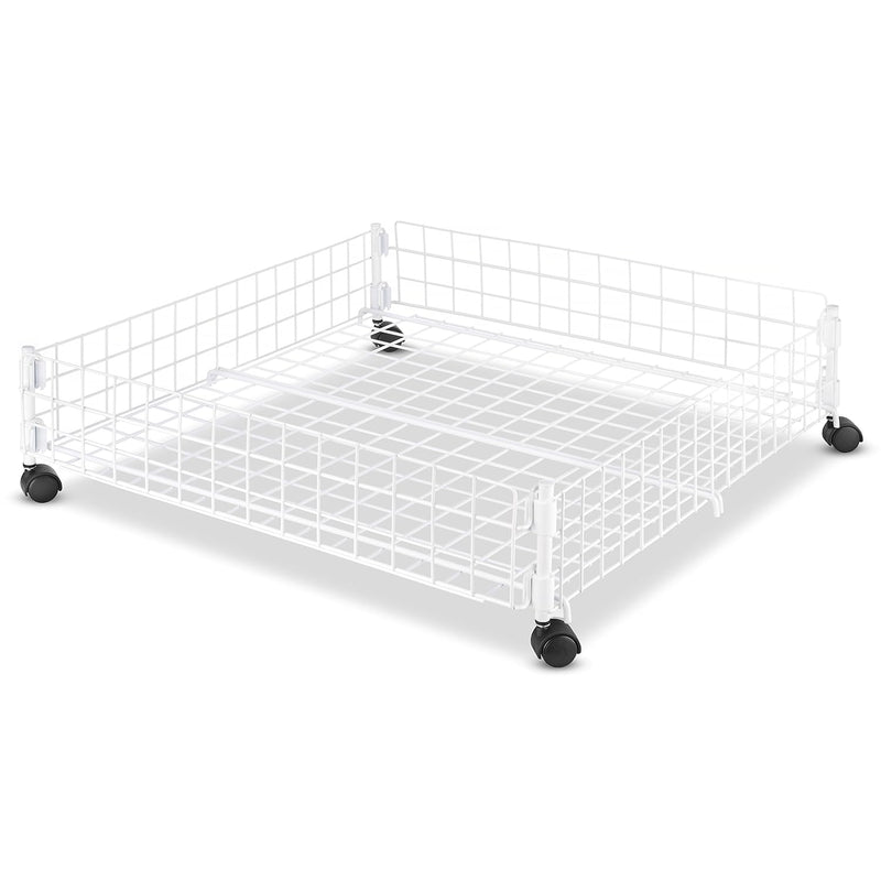 Rolling White Wire Underbed Cart
