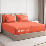 Extra Deep Split King Sheet Set - 7 Piece Breathable & Cooling Sheets - Hotel