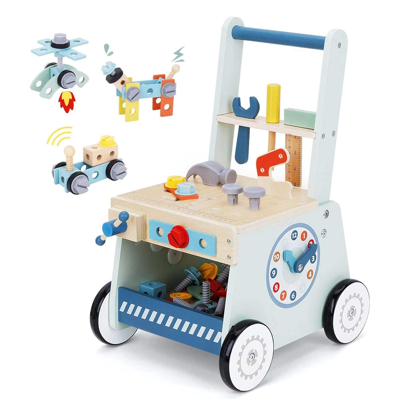 2 In 1 Baby Push Walker Wooden Push Walker And Tool Toy For Babies Toddler