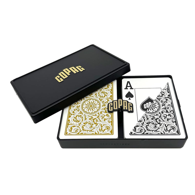 Copag 1546 Design 100% Plastic Playing Cards, Poker Size (Standard) Black/G