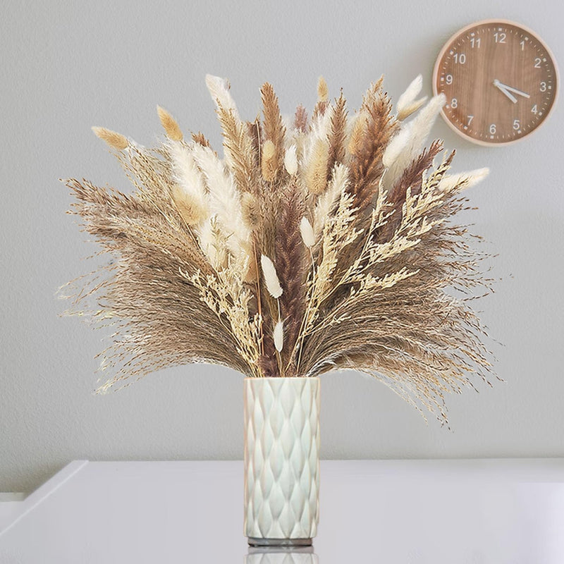 Dried Pampas Grass Decor - 90 Pcs Dried Flowers Bouquet For Wedding Floral Arr
